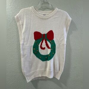 Christmas Sweater Vest with Wreath Design